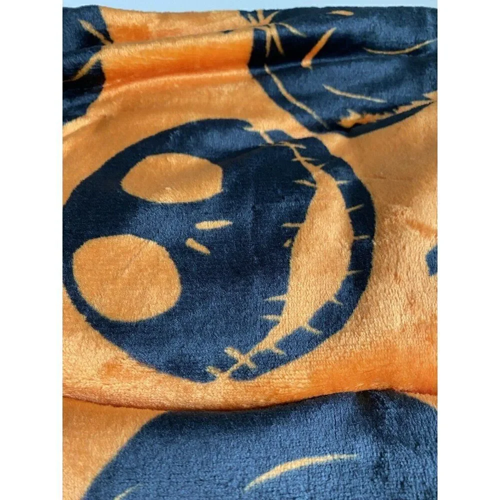 Disney Nightmare Before Christmas 50x70” Throw Blanket Jack O Lantern Halloween‎